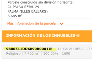 Katasterreferenznummer Spanien Beispiel